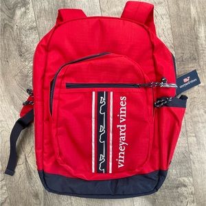 VINEYARD VINES Tech Backpack FIREHOUSE RED School Bag Back Pack NWT